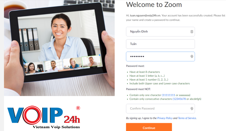 Thiết Lập Tài Khoản Zoom meeting