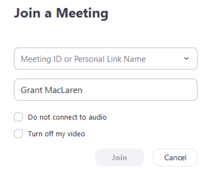 Nhập ID hoặc URL cuộc họp vào để bắt đầu tham gia