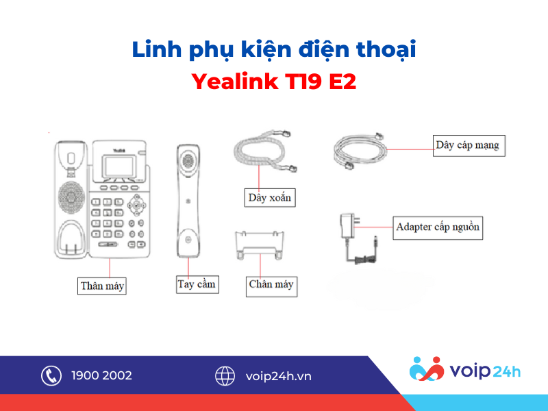 22 02 - Hướng dẫn lắp đặt sử dụng điện thoại Yealink T19 E2