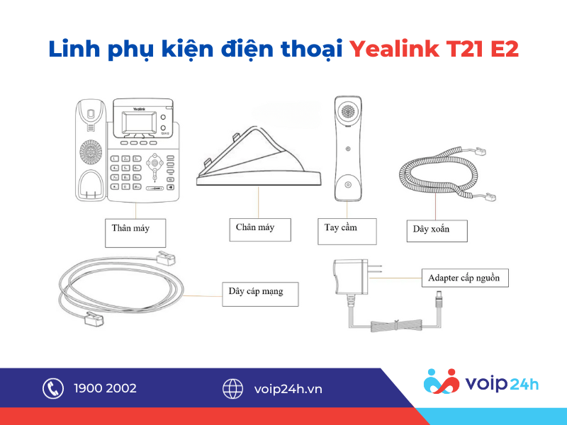 37 02 - Hướng dẫn lắp đặt, sử dụng điện thoại Yealink T21 E2