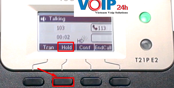 Tính năng giữ (hold ) cuộc gọi trên điện thoại yealink T21 E2 Tính năng giữ (hold ) cuộc gọi trên điện thoại yealink T21 E2