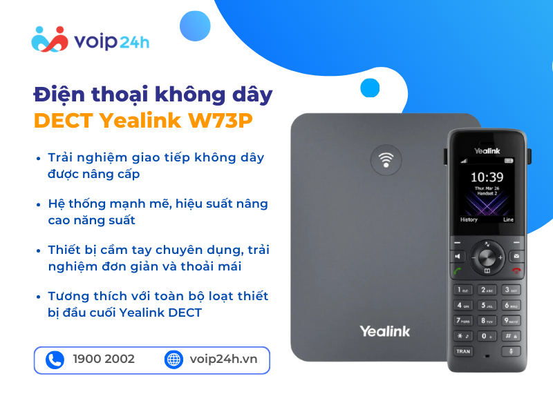 W73P 2 - Điện thoại DECT Yealink W73P