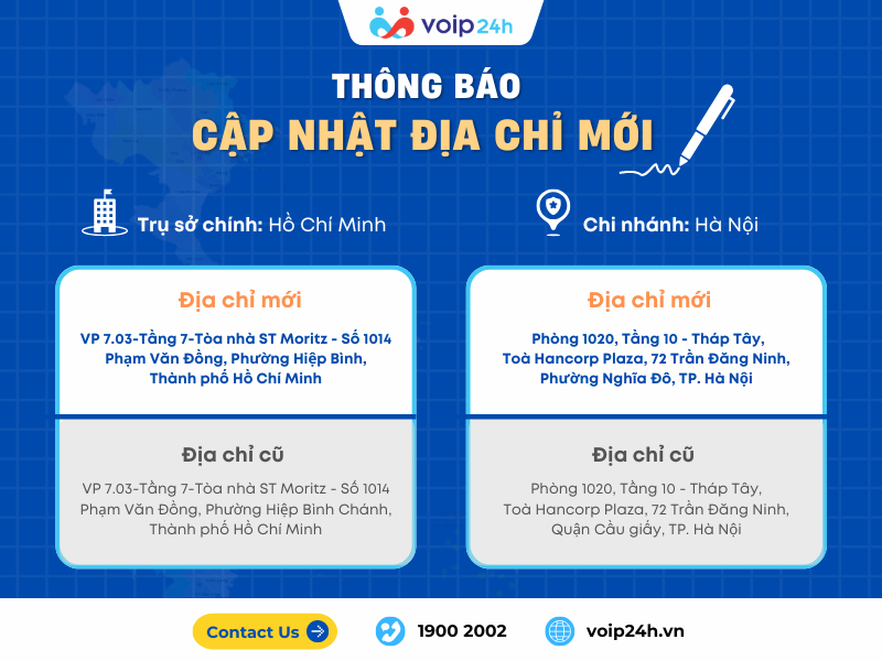 WEBSITE  - VOIP24H THÔNG BÁO CẬP NHẬT ĐỊA CHỈ